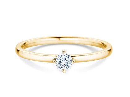 Verlovingsring Compass in 14K geelgoud met diamant 0,15ct G/SI