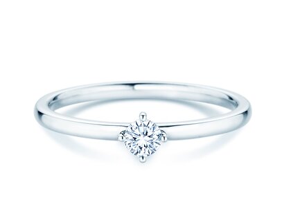 Verlovingsring Compass in 14K witgoud met diamant 0,15ct G/SI