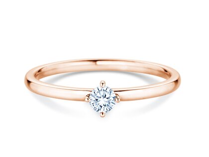 Verlovingsring Compass in 14K roségoud met diamant 0,15ct G/SI