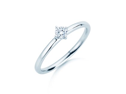 Verlovingsring Compass in 14K witgoud met diamant 0,15ct G/SI
