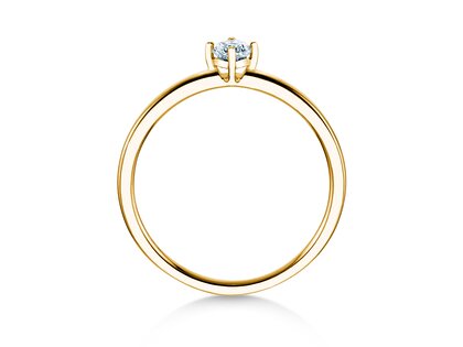 Verlovingsring Compass in 14K geelgoud met diamant 0,15ct G/SI