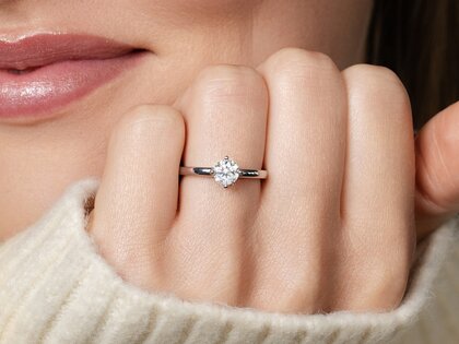 Verlovingsring Compass in 9K witgoud met diamant 1,00ct