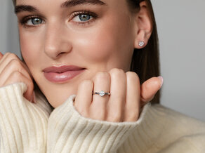 Verlovingsring Compass in 9K witgoud met diamant 1,00ct
