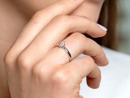 Verlovingsring Compass in 14K roségoud met diamant 0,15ct G/SI