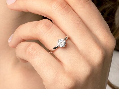 Verlovingsring Compass in 9K witgoud met diamant 1,00ct