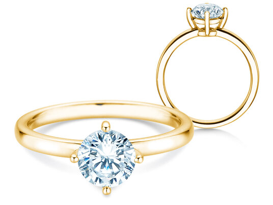 Verlovingsring Compass in 14K geelgoud met diamant 0,25ct G/SI