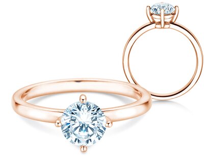 Verlovingsring Compass in 18K roségoud met diamant 0,60ct G/SI