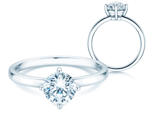 Verlovingsring Compass in 14K witgoud met diamant 0,25ct G/SI