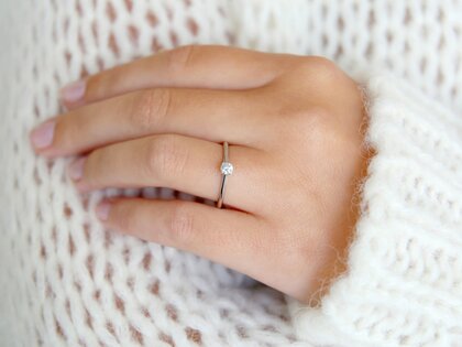 Verlovingsring Delight in zilver 925/- met Lab-grown diamant 0,15ct E/VS