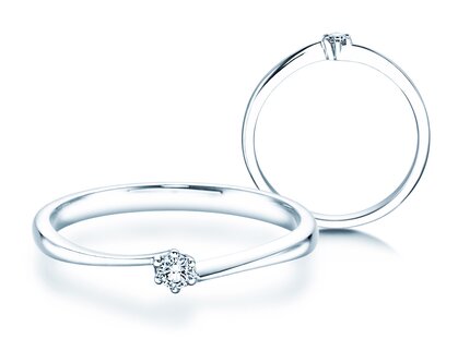 Verlovingsring Devotion in 14K witgoud met diamant 0,07ct G/SI