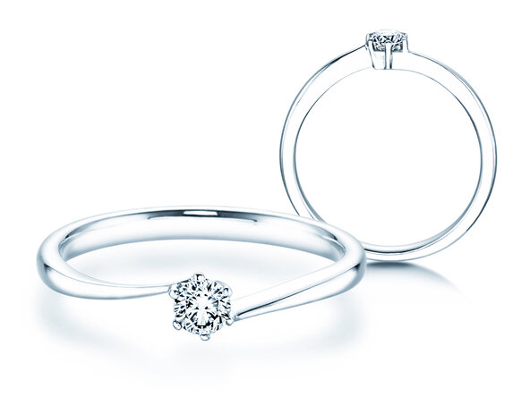 Verlovingsring Devotion in 18K witgoud met diamant 0,15ct H/SI