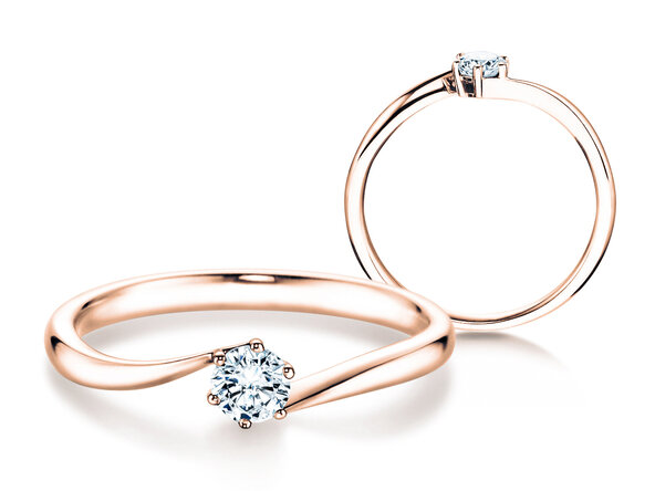 Verlovingsring Devotion in 14K roségoud met diamant 0,35ct G/SI