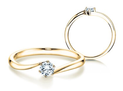 Verlovingsring Devotion in 14K geelgoud met diamant 0,50ct G/SI