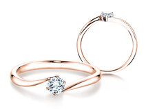 Verlovingsring Devotion in 14K roségoud met diamant 0,05ct G/SI