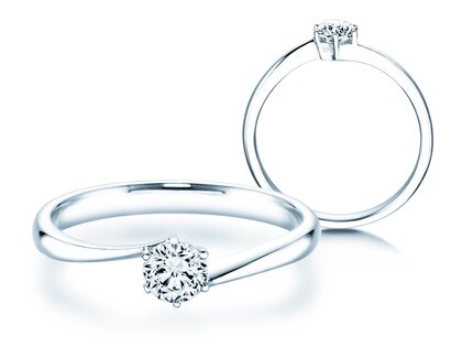 Verlovingsring Devotion in 14K witgoud met diamant 0,35ct G/SI