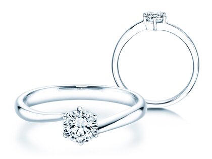Verlovingsring Devotion in 14K witgoud met diamant 0,50ct H/SI