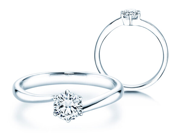 Verlovingsring Devotion in 14K witgoud met diamant 0,50ct H/SI