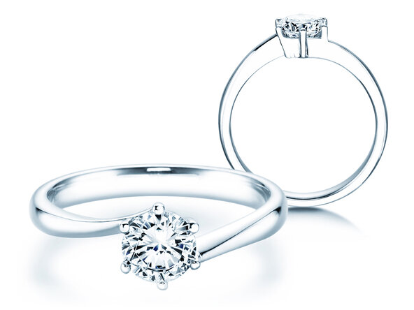 Verlovingsring Devotion in 14K witgoud met diamant 0,75ct H/SI