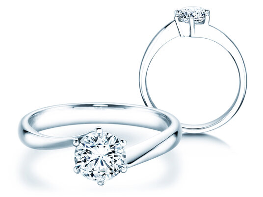 Verlovingsring Devotion in 9K witgoud met diamant 1,00ct H/SI