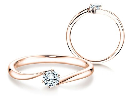 Verlovingsring Devotion in 14K roségoud met diamant 0,25ct H/SI