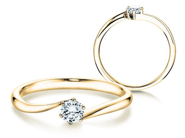 Verlovingsring Devotion in 14K geelgoud met Lab-grown diamant 0,25ct E/VS