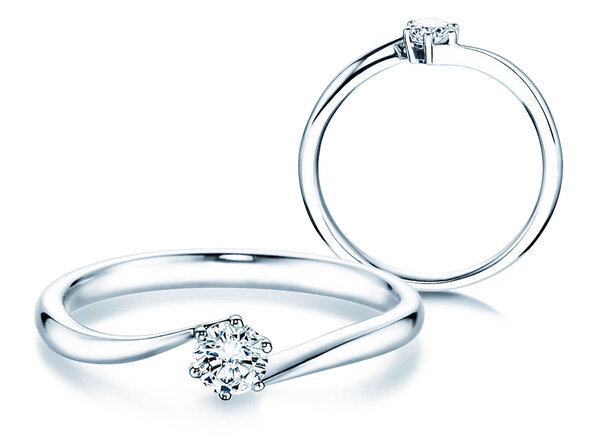 Verlovingsring Devotion in 9K witgoud met diamant 0,25ct H/SI