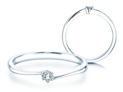 Verlovingsring Devotion in zilver 925/- met diamant 0,05ct D/IF