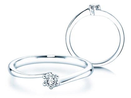 Verlovingsring Devotion in 18K witgoud met diamant 0,10ct H/SI
