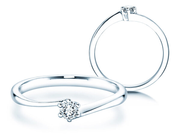 Verlovingsring Devotion in 18K witgoud met diamant 0,10ct H/SI