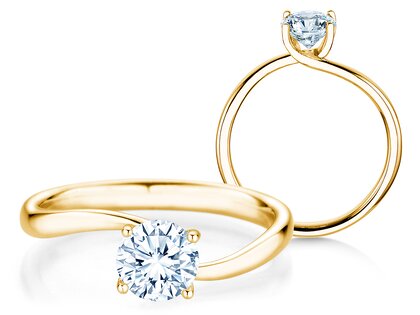 Verlovingsring Devour in 9K geelgoud met diamant 1,00ct H/SI