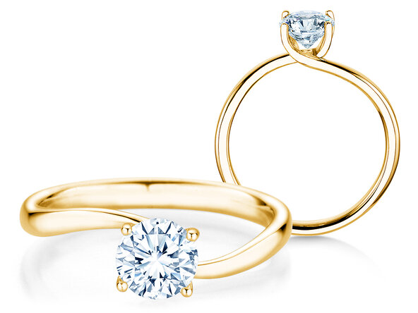 Verlovingsring Devour in 9K geelgoud met diamant 1,00ct H/SI