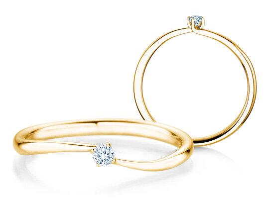 Verlovingsring Devour in 14K geelgoud met diamant 0,05ct H/SI