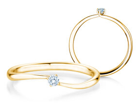 Verlovingsring Devour in 9K geelgoud met diamant 0,05ct G/SI