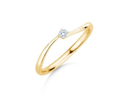 Verlovingsring Devour in 14K geelgoud met diamant 0,05ct H/SI