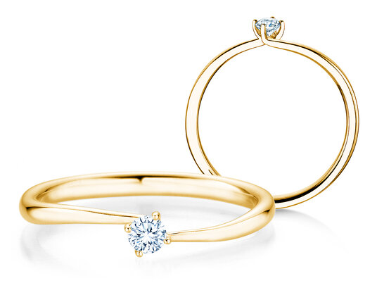 Verlovingsring Devour in 14K geelgoud met diamant 0,10ct H/SI