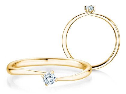 Verlovingsring Devour in 9K geelgoud met diamant 0,10ct G/SI