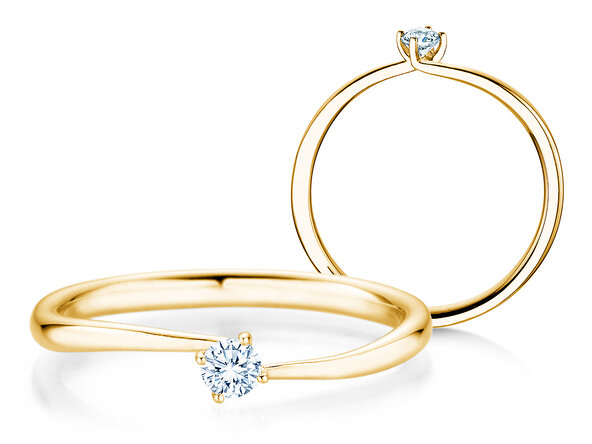 Verlovingsring Devour in 14K geelgoud met diamant 0,10ct H/SI