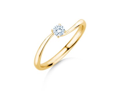 Verlovingsring Devour in 14K geelgoud met Lab-grown diamant 0,15ct E/VS