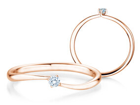 Verlovingsring Devour in 9K roségoud met diamant 0,05ct G/SI