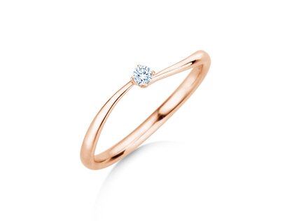 Verlovingsring Devour in 9K roségoud met diamant 0,05ct G/SI