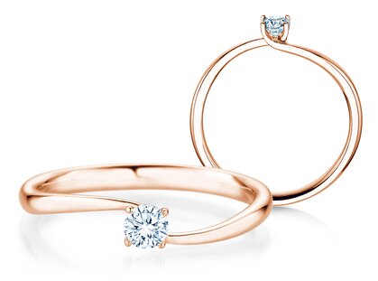 Verlovingsring Devour in 14K roségoud met Lab-grown diamant 0,15ct E/VS
