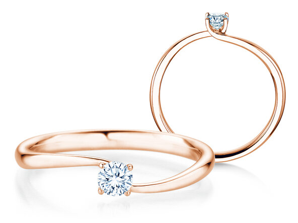 Verlovingsring Devour in 9K roségoud met Lab-grown diamant 0,15ct E/VS