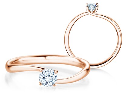Verlovingsring Devour in 14K roségoud met diamant 0,25ct H/SI