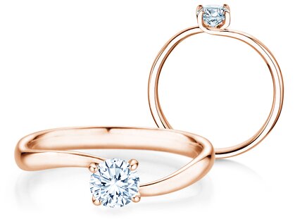 Verlovingsring Devour in 14K roségoud met diamant 0,50ct G/SI