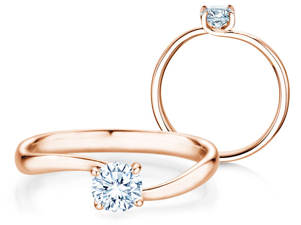 Verlovingsring Devour in 14K roségoud met diamant 0,50ct H/SI