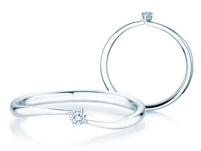 Verlovingsring Devour in 9K witgoud met diamant 0,05ct G/SI