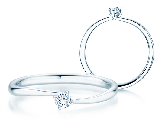 Verlovingsring Devour in 14K witgoud met diamant 0,10ct H/SI
