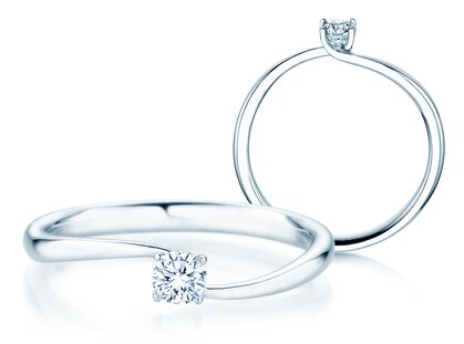 Verlovingsring Devour in 9K witgoud met diamant 0,15ct G/SI