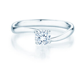 Verlovingsring Devour in 14K witgoud met diamant 0,50ct D/IF