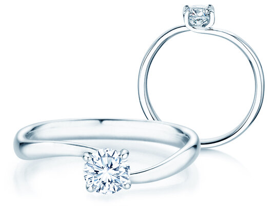 Verlovingsring Devour in 9K witgoud met diamant 0,50ct H/SI